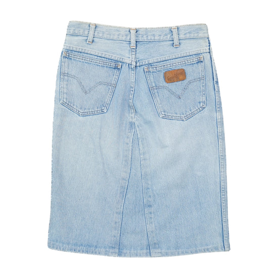 Spitfire Acid-Wash Denim Midi Skirt Light Blue M
