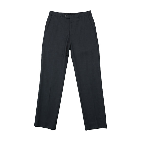 Vintage Flat-Front Tailored Trousers Charcoal Gray S
