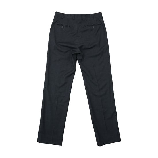 Vintage Flat-Front Tailored Trousers Charcoal Gray S