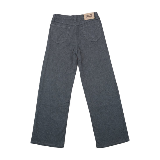 D&G Dolce & Gabbana Wide-Leg Trousers Gray XS