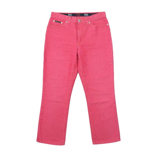 D&G Dolce & Gabbana Straight Jean Capris Hot Pink S