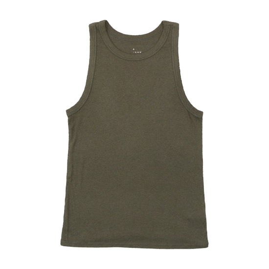 A New Day Ribbed Tank Top Green Large