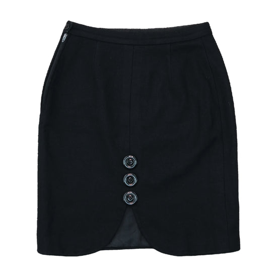 Vintage Wool-Blend Pencil Skirt Black XS