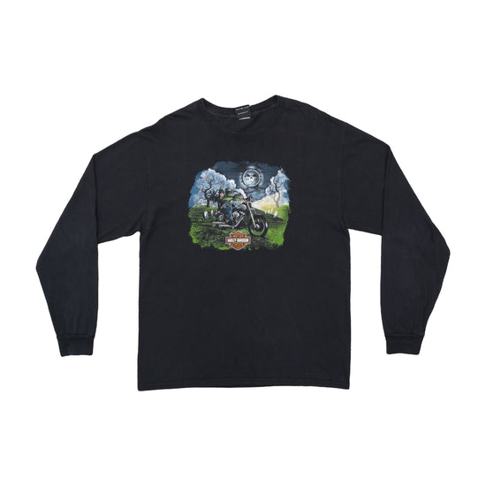 Harley-Davidson Halloween Skull Graphic Long Sleeve Tee Black S