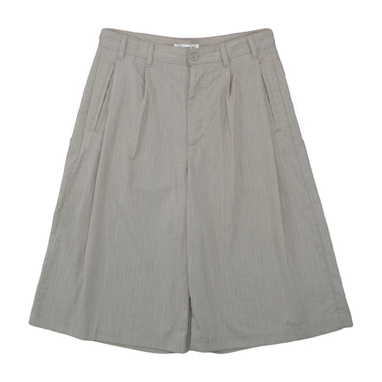 Pull&Bear Wide-Leg Pleated Tailored Shorts Gray L