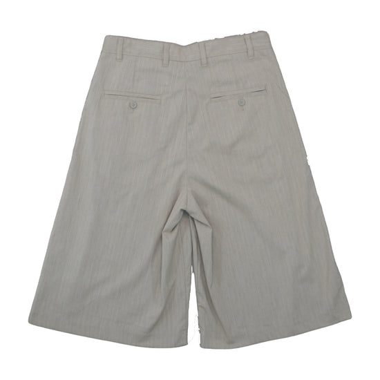 Pull&Bear Wide-Leg Pleated Tailored Shorts Gray L