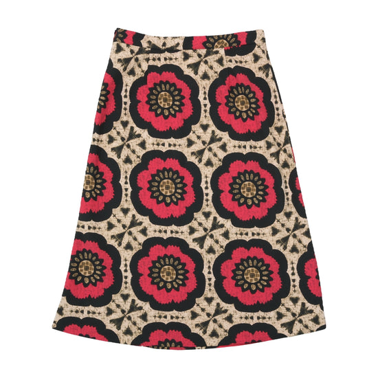 Maliparmi Floral Medallion A-Line Midi Skirt Multicolor S