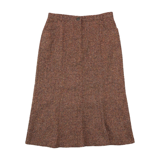 Chico Wool Blend Tweed Midi Skirt Brown S