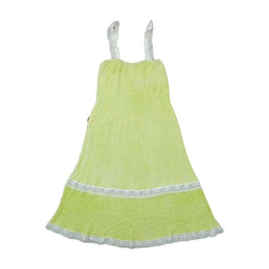 M&S Tiered Maxi Dress Lime Green S