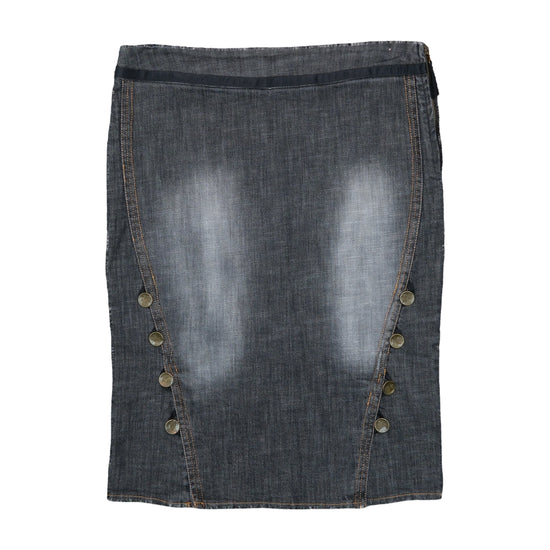 Sandro Ferrone Roma Denim Pencil Skirt Gray XL