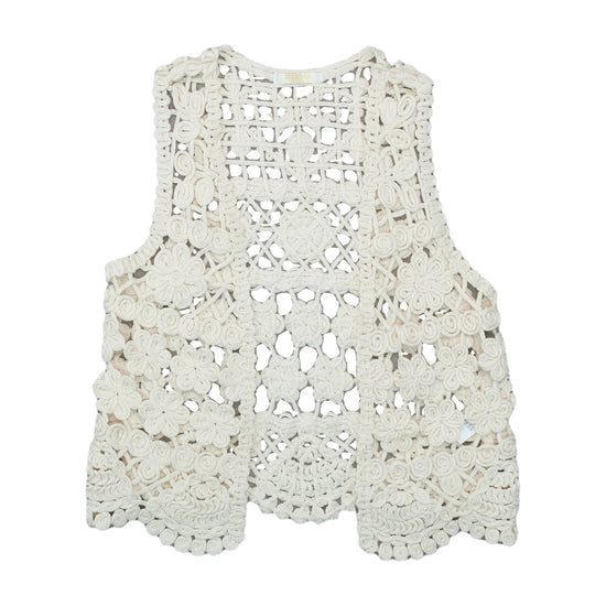Mosnova Crochet Vest Cream Beige L