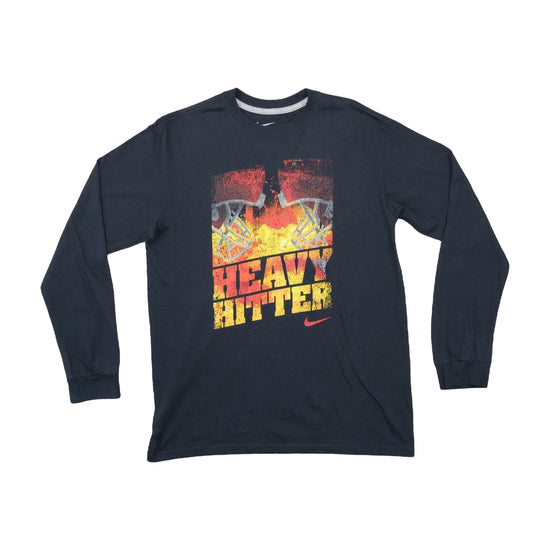 Nike Heavy Hitter Football Graphic Long-Sleeve Tee Navy S