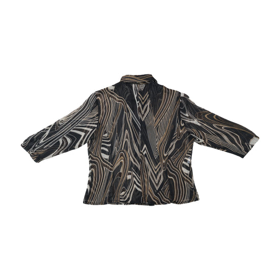 Vintage Abstract Print Blouse Black XL