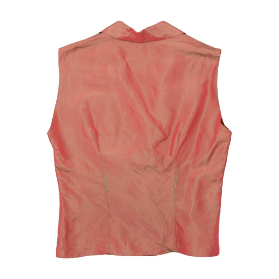 Vintage 1990s Fitted Iridescent Vest Coral Pink L