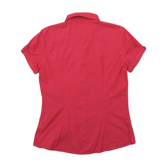 Lee Women Shirt Cap Sleeve Coral Red L