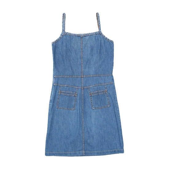 Extasy Denim Mini Slip Dress Medium Wash Blue M