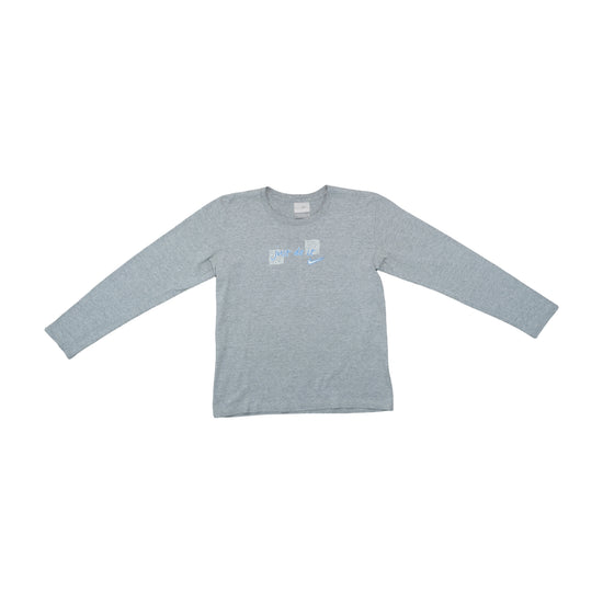 Nike Just Do It Long Sleeve Graphic Tee Heather Grey S