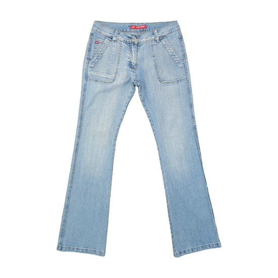 Lady Hoo Low-Rise Bootcut Jeans Light Stonewash Blue M