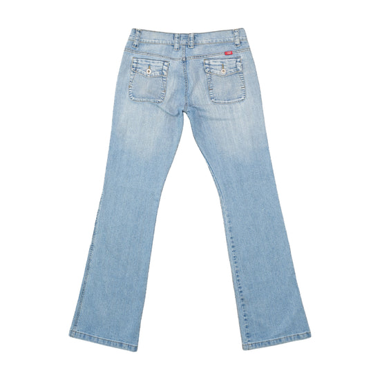 Lady Hoo Low-Rise Bootcut Jeans Light Stonewash Blue M