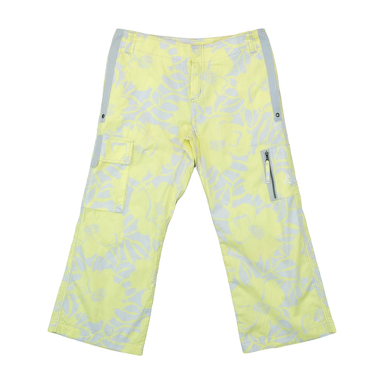 Oxbow Cropped Cargo Capris Lime Yellow Floral Y2K M