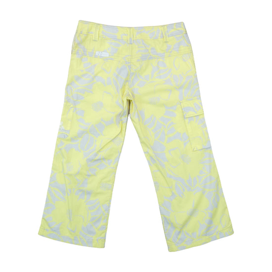 Oxbow Cropped Cargo Capris Lime Yellow Floral Y2K M