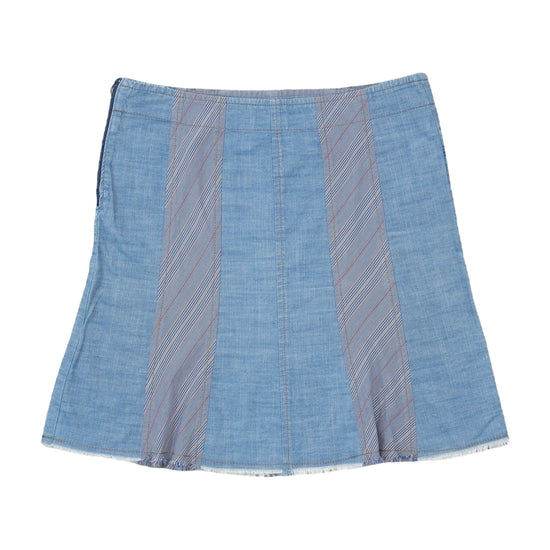 MAX&Co. Chambray A-Line Mini Skirt Blue S