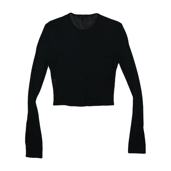 KOOKAÏ Cropped Cardigan Floral Lace Panel Black XS