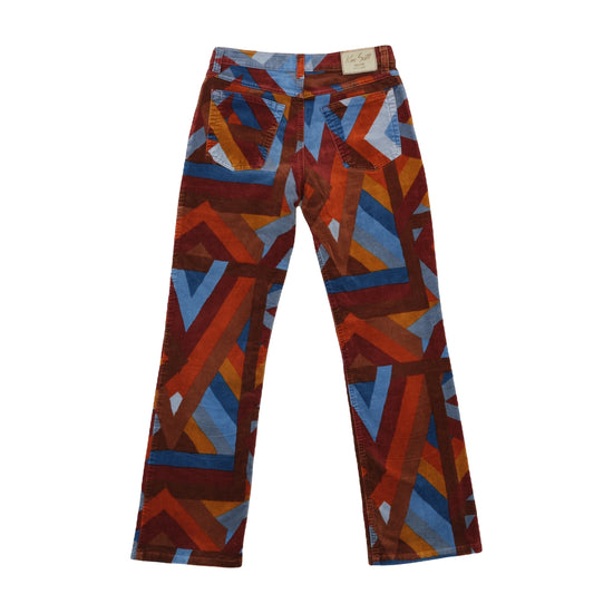 Ken Scott Jeans Bootcut Pants Abstract Geometric Multicolor S