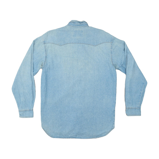 Levi's Orange Tab Two Horse Brand Western Denim Shirt Light Blue M