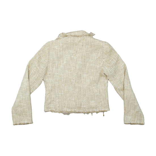 Esisto Cropped Tweed Blazer Cream Gold M