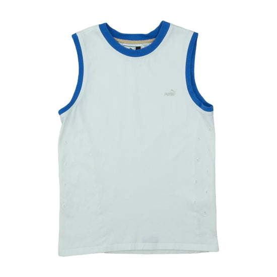 Puma Sprint Ringer Tank Top White Blue S