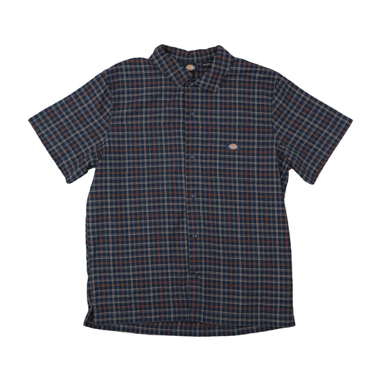 Dickies Button Up Shirt Navy Plaid L