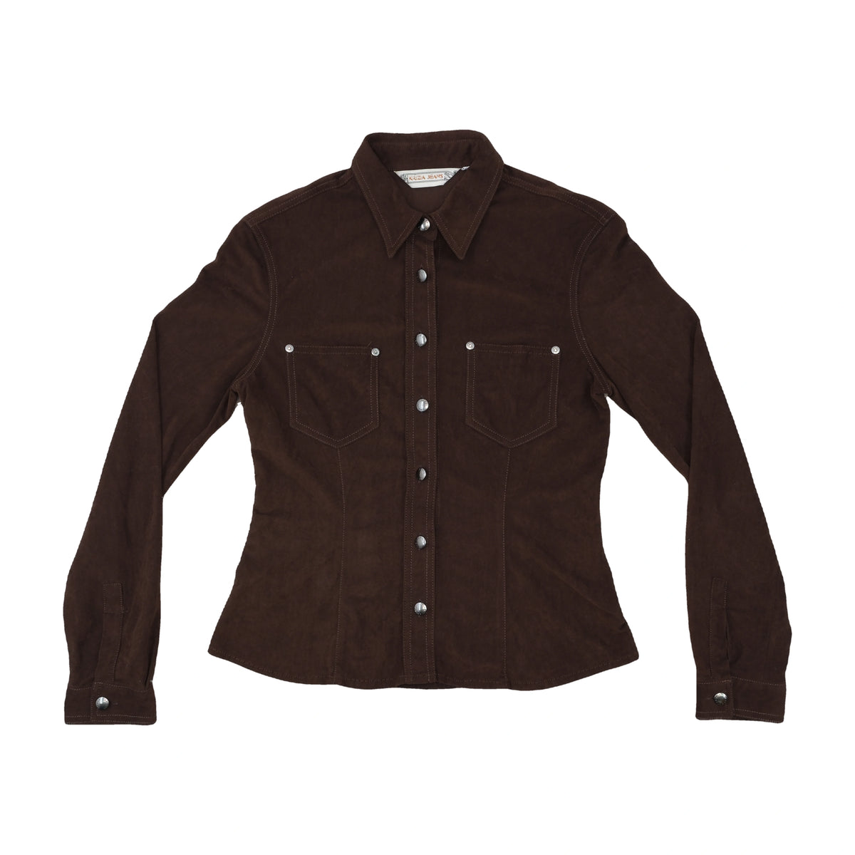 Krizia Jeans Western Snap Shirt Dark Chocolate Brown L