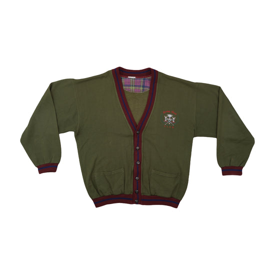 Vintage Daring Sport Club Cardigan Olive Green 2XL