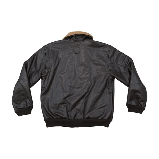 Blukids Collection Faux Leather Bomber Jacket Brown L