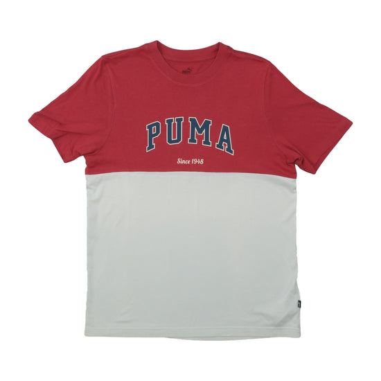 Puma Squad Colourblock T-Shirt Red Grey S