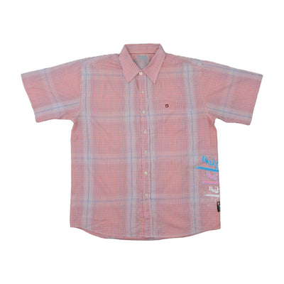Quiksilver Plaid Short Sleeve Shirt Pink M