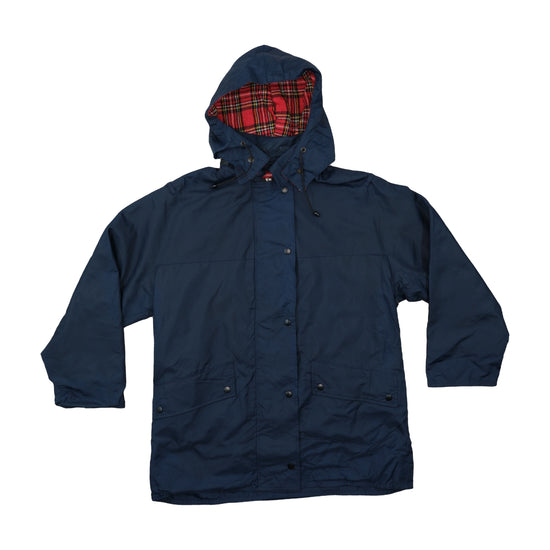 Vintage Tartan-Lined Anorak Jacket Navy L