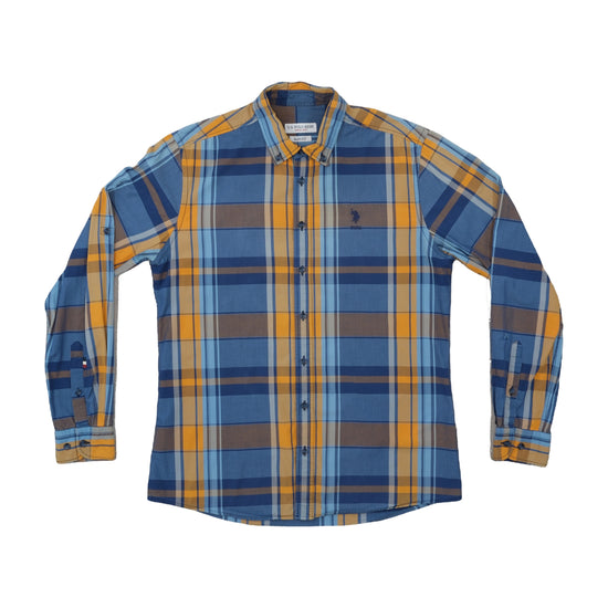 U.S. Polo Assn. Slim Fit Madras Plaid Shirt Blue
