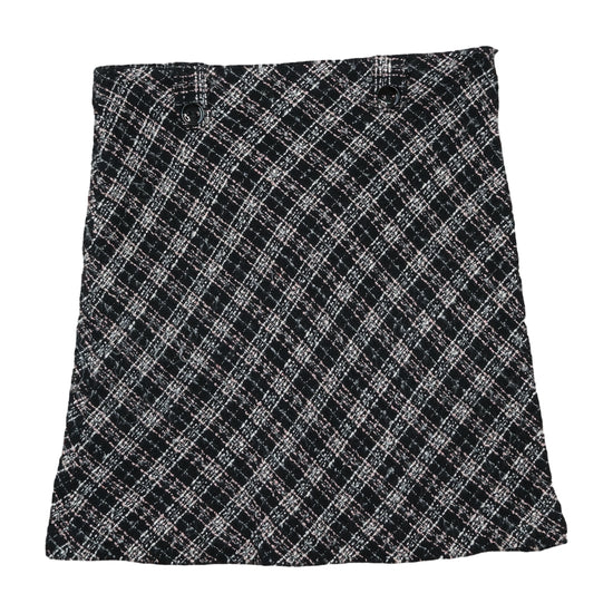 Vintage Boucle Tweed A-Line Mini Skirt Black XL