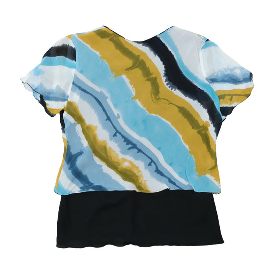 Vintage Watercolour Print Blouse Multicolor 2XL