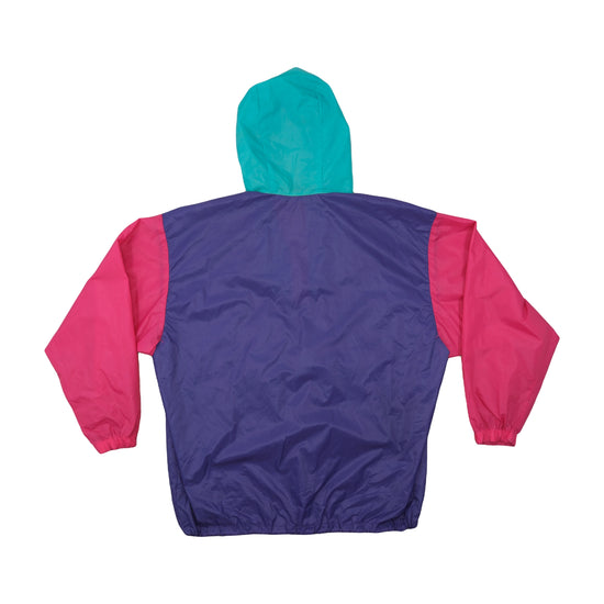 K-Way Colour-Block Anorak Jacket Purple Teal Magenta L