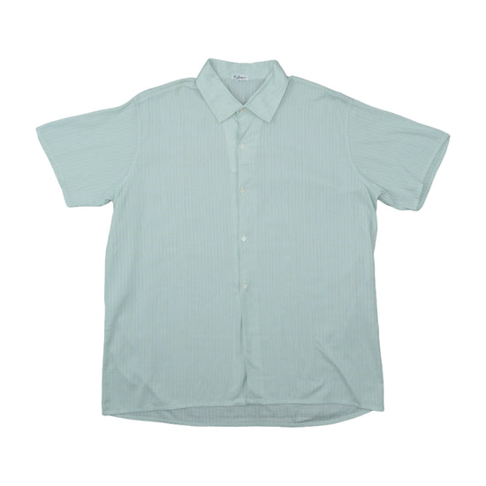Fibu Short Sleeve Shirt Mint Green Pinstripe M