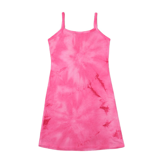 Vintage Y2K Tie-Dye Slip Dress Hot Pink