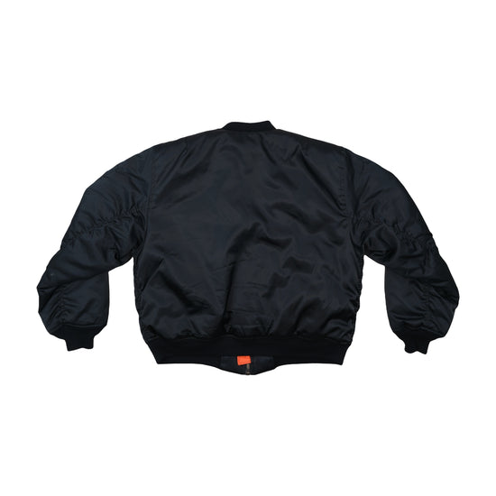 Vintage MA-1 Flight Jacket Black Orange Lining 2XL