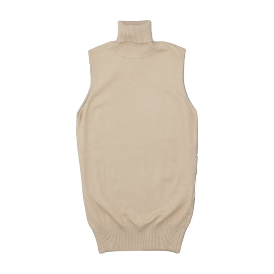 Divina Sleeveless Turtleneck Sweater Beige M