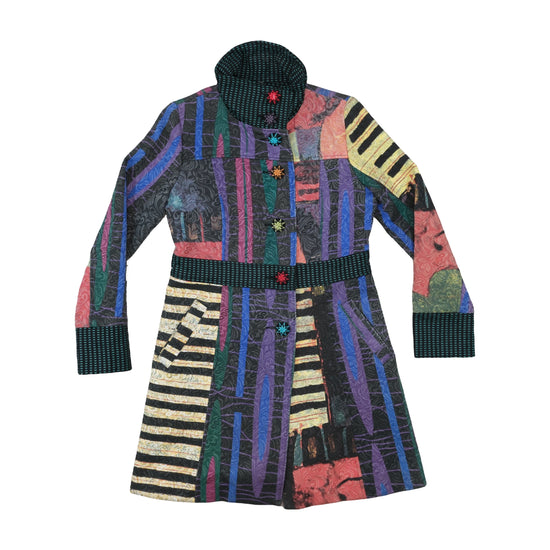 Love & Love Patchwork Quilted Coat Multicolor
