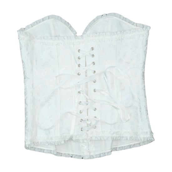 Vintage Y2K Brocade Corset White