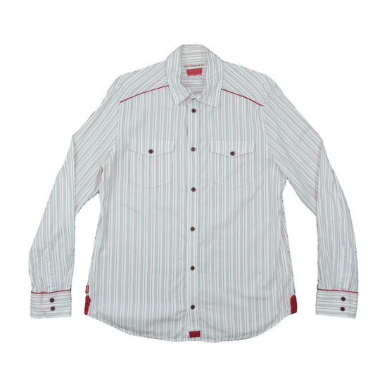 Levi's Western Button Up Shirt White Pinstripe L