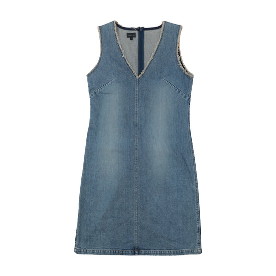 Essentiel Jeans Denim Dress Raw Edge Medium Wash Blue M